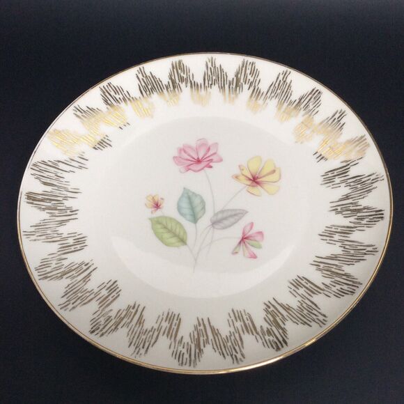 Winterling Bavaria Luncheon Dessert Plates 2 Mid Century Floral Gold Porcelain - Picture 8 of 9